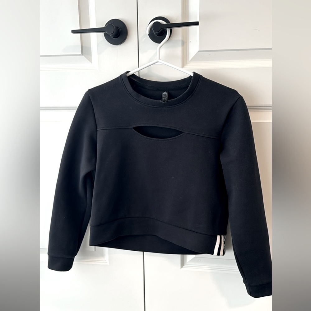 Adidas crop sweater with keyhole cutout